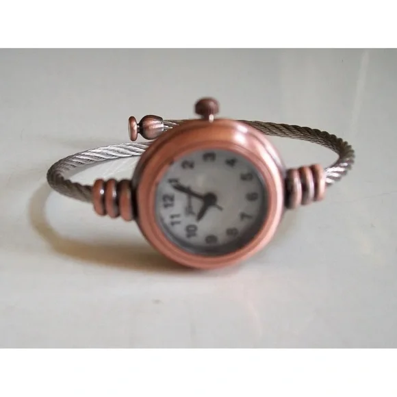 Geneva Accessories Women Number Dial Rose Gold Silver Finish